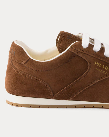 Prada Suede Cocoa Brown Low Top Sneakers - 5