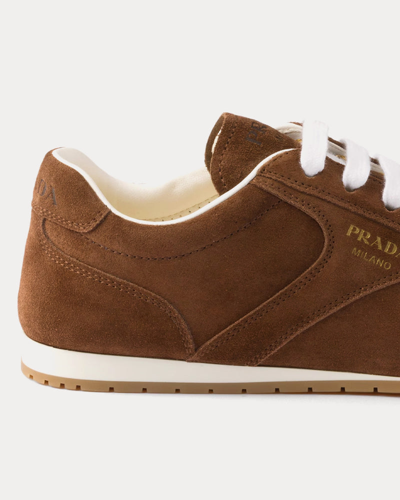 Prada Suede Cocoa Brown Low Top Sneakers - 5
