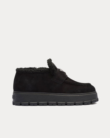 Prada Loafer Suede Black Booties