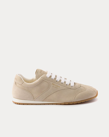 Prada Suede Pumice Stone Low Top Sneakers