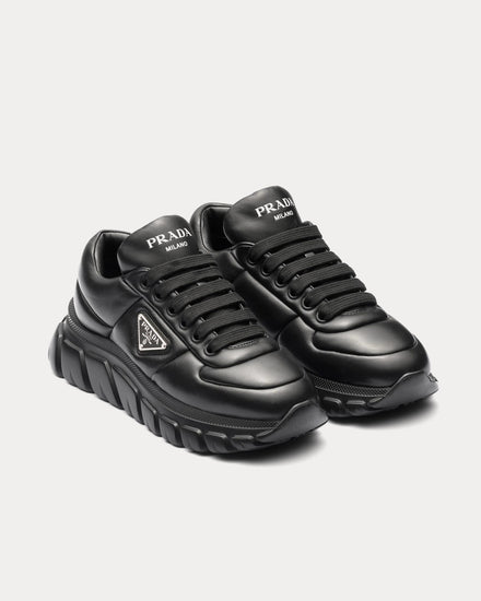 Prada Women's Sporty Padded Nappa Leather Black Low Top
