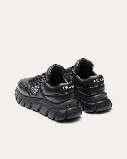 Prada Women's Sporty Padded Nappa Leather Black Low Top