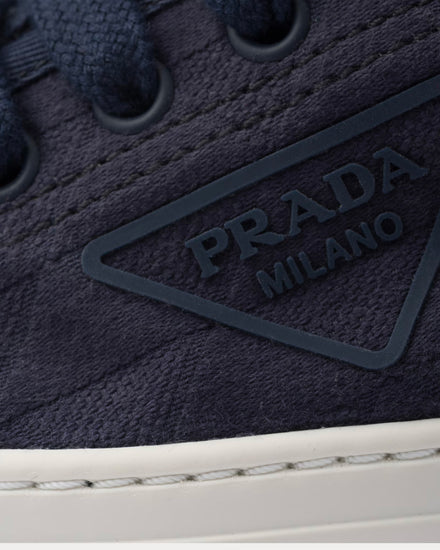 Prada Fabric Baltic Blue Low Top Sneakers - 2