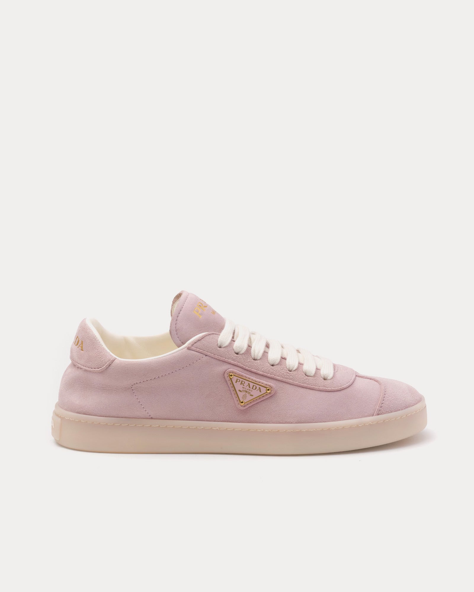 Prada - Lane Suede Alabaster Pink Low Top Sneakers