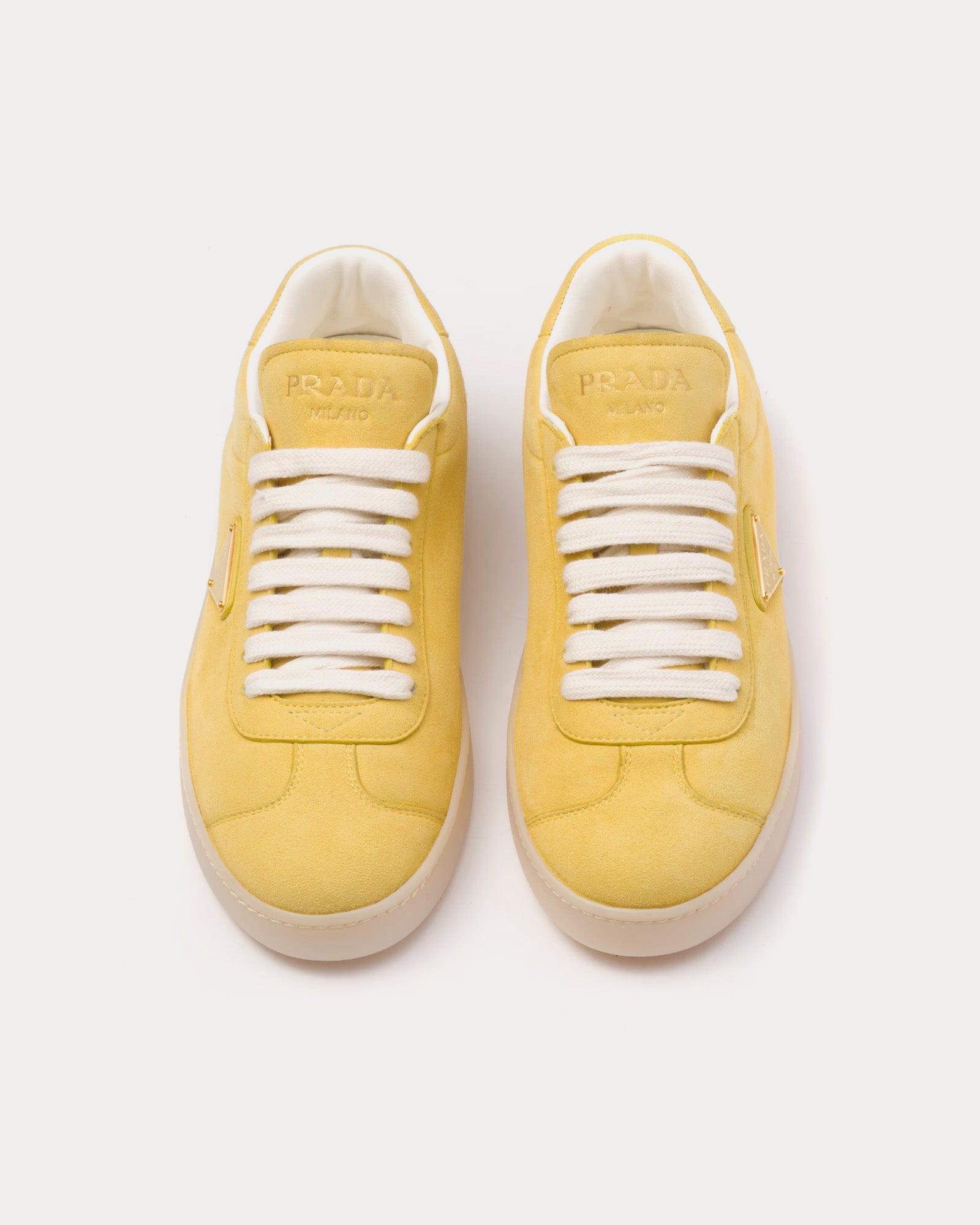 Prada - Lane Suede Sunny Yellow Low Top Sneakers