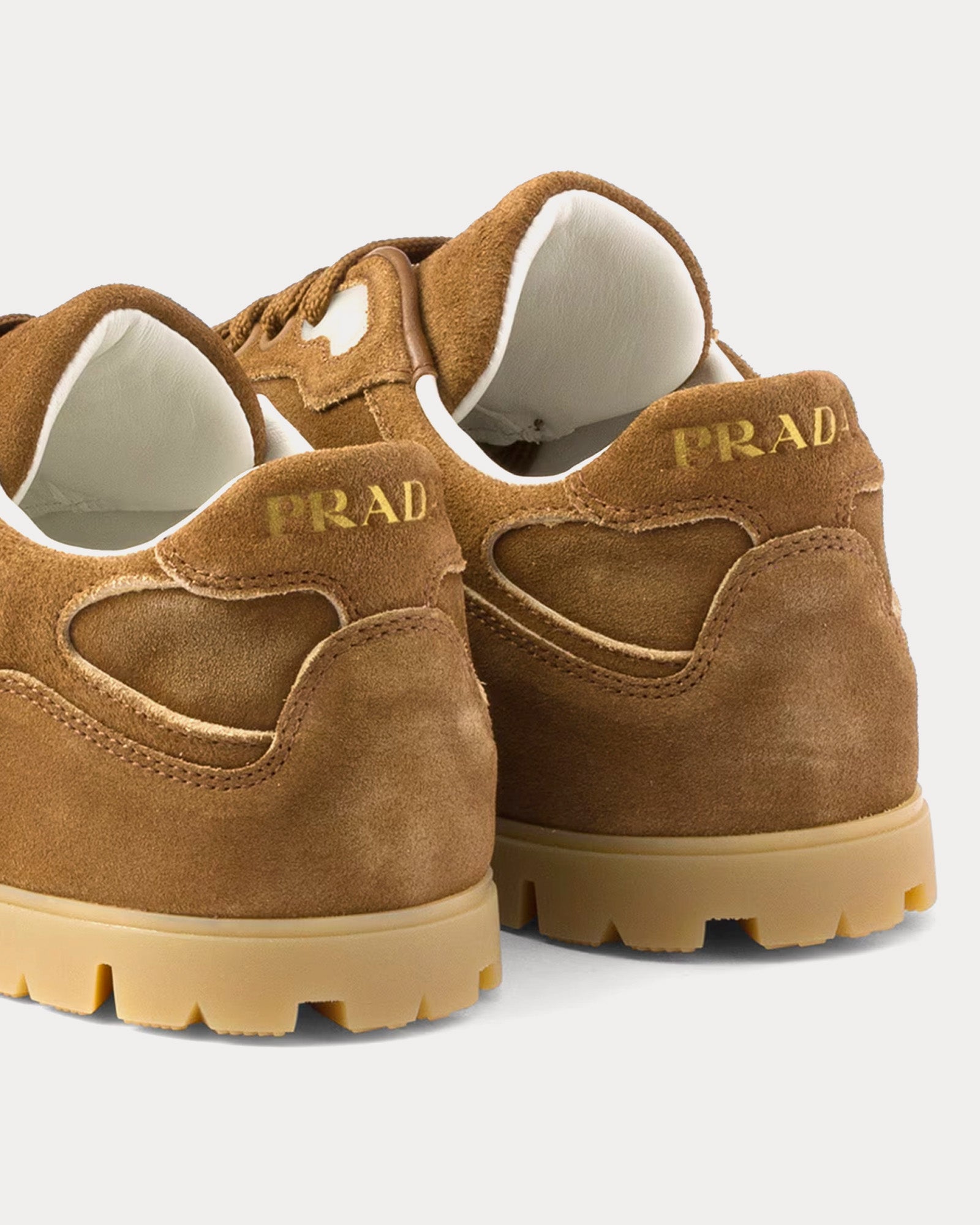 PRA FADED SUEDE SNEAKERS CARAMEL AND WHITE