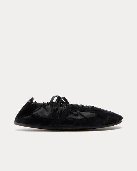 Proenza Schouler Soft Track in Nylon Calfsuede Black Low Top Sneakers - 1