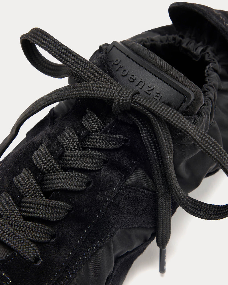 Proenza Schouler Soft Track in Nylon Calfsuede Black Low Top Sneakers - 3