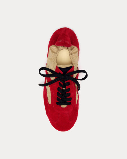 Proenza Schouler Soft Track in Nylon Calfsuede Birch / Red Combo Low Top Sneakers - 2