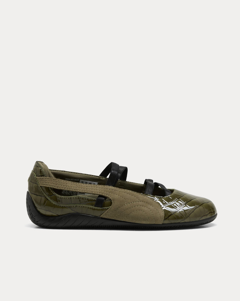 Powder Black Texture Puma Women's Speedcat Ballet Croco Texture Puma Olive / Puma Black Slip ...