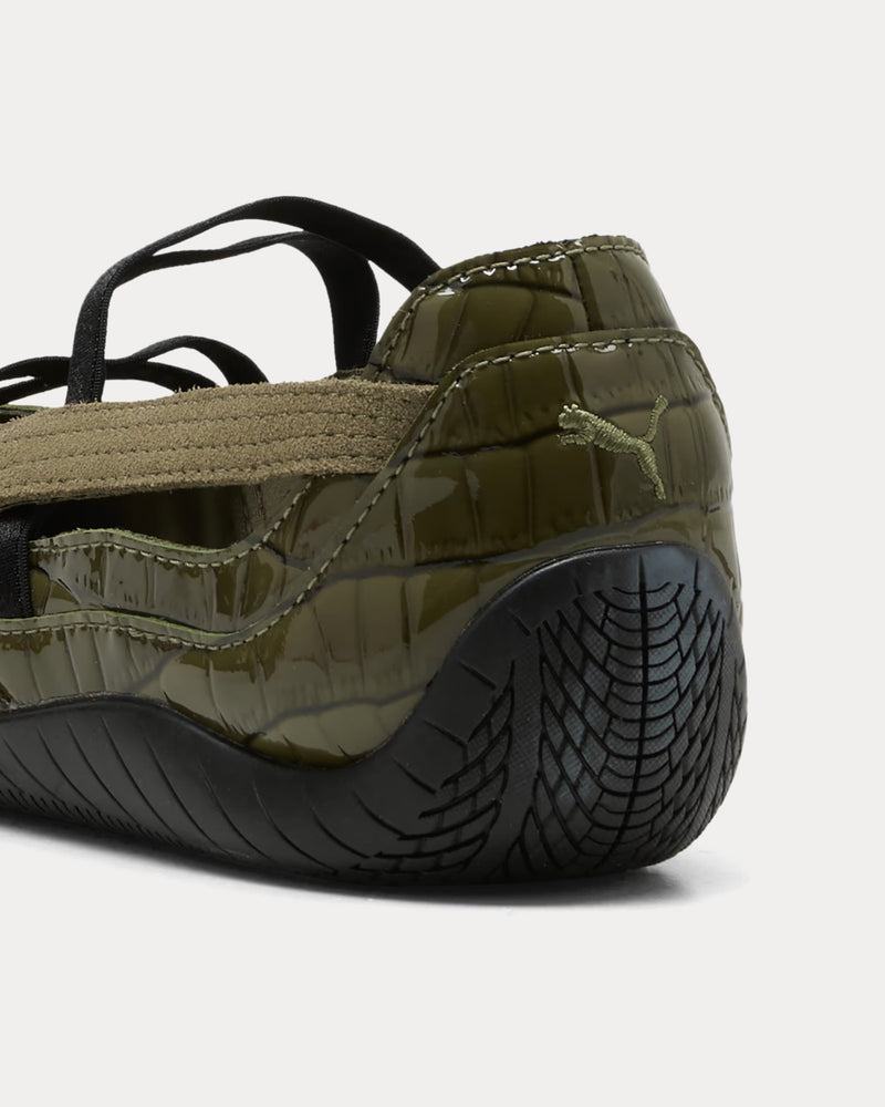 Powder Black Texture Puma Women's Speedcat Ballet Croco Texture Puma Olive / Puma Black Slip ...