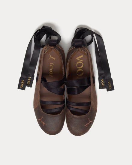 Puma x Voo Speedcat Ballet Leather Dark Chocolate / Haute Coffee Slip On Sneakers - 2
