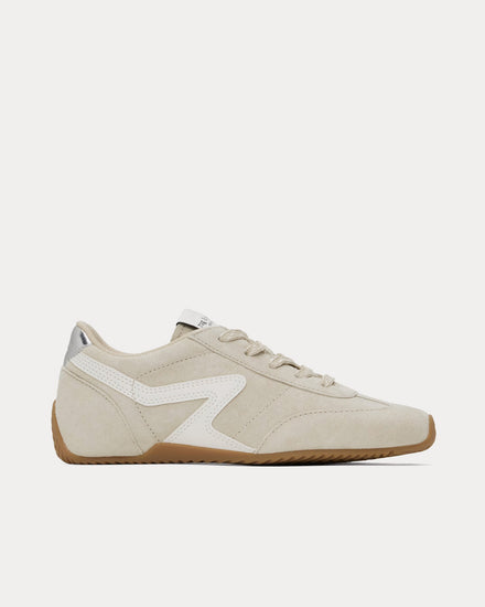 Rag & Bone Retro Runner Ultra Slim Suede Macadamia Low Top Sneakers - 1