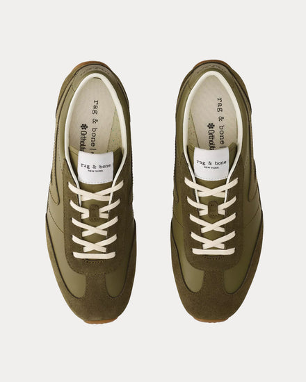 Rag & Bone Retro Runner Slim Suede Martini Olive Low Top Sneakers - 2