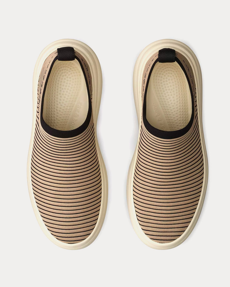 Rag & Bone Brixley Knit Cream / Black Slip On Sneakers Sneak in Peace