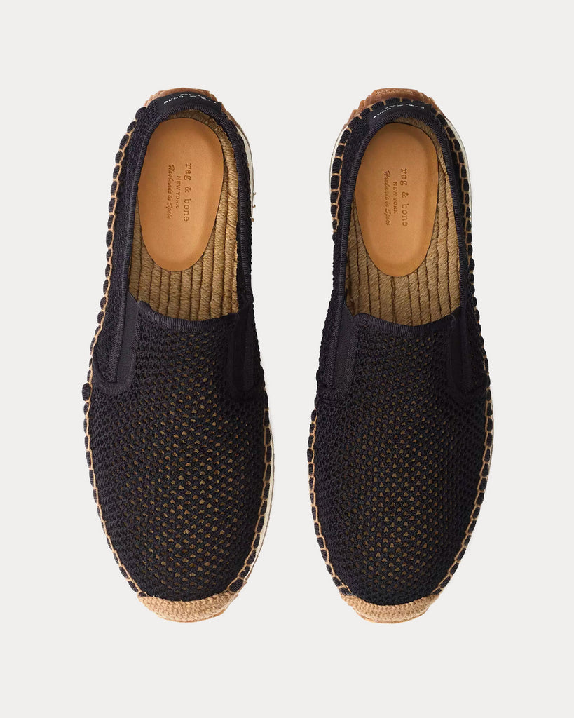 Rag & Bone RB Espadrille Runner Open Weave Black Slip Ons Sneak in Peace