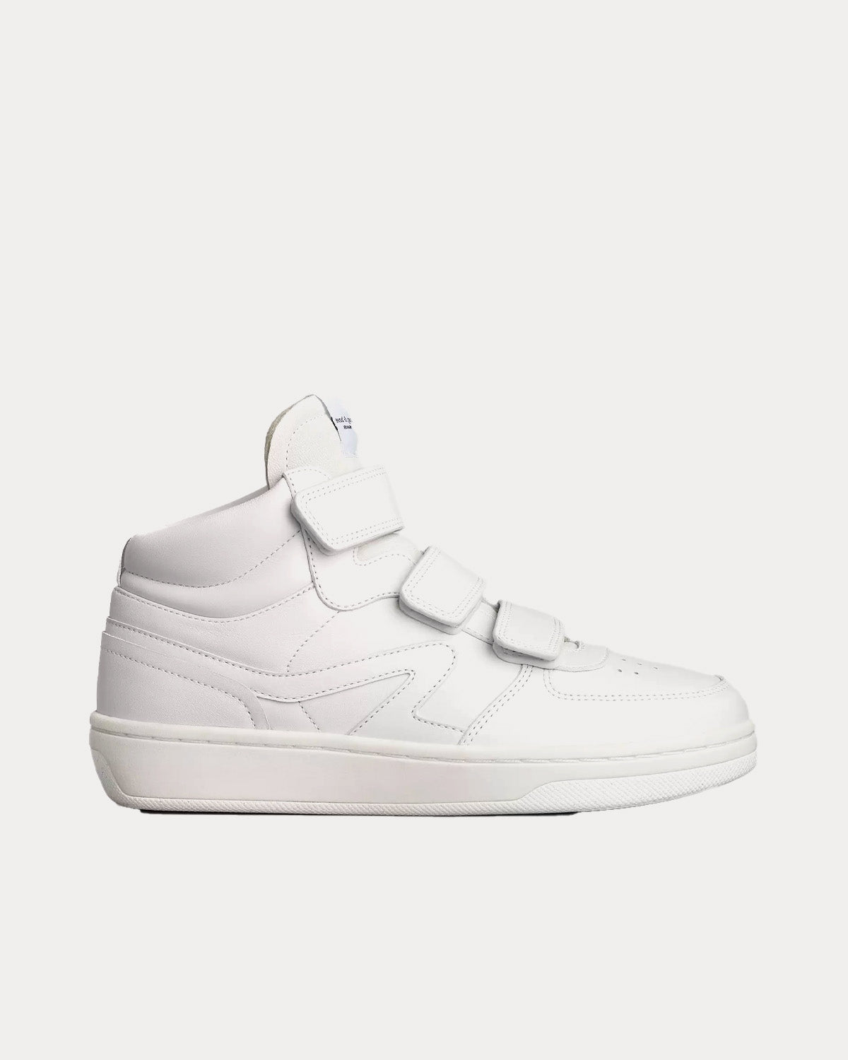Rag & Bone Women's Retro Court Strap Leather White High Top Sneakers
