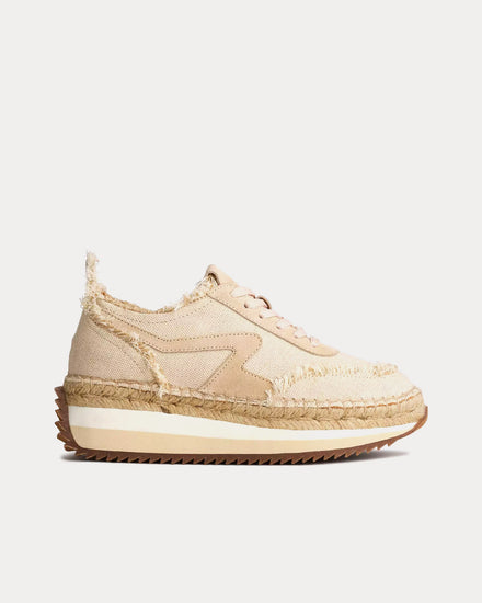 Rag & Bone Retro Runner Espadrille Cotton & Linen Light Natural Low Top Sneakers - 1
