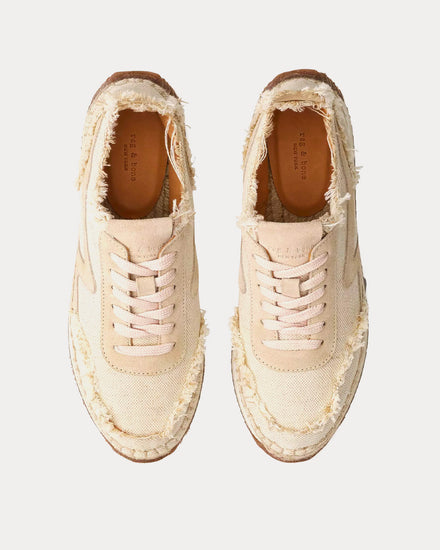 Rag & Bone Retro Runner Espadrille Cotton & Linen Light Natural Low Top Sneakers - 2