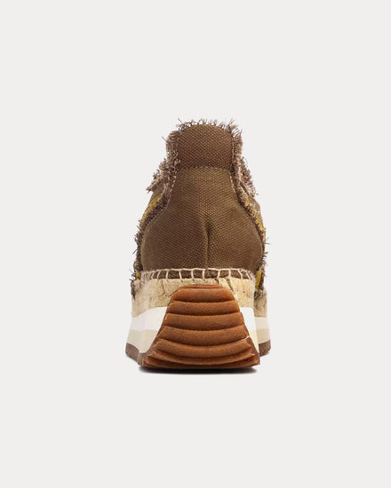 Rag & Bone Retro Runner Espadrille Cotton & Linen Military Olive Low Top Sneakers - 3