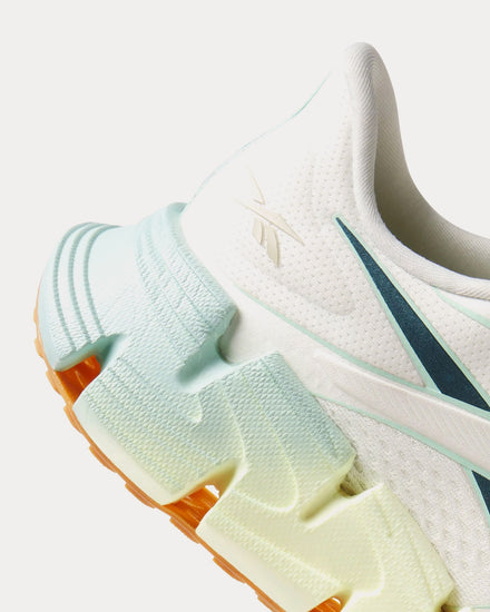 Reebok FloatZig 2 Chalk / Yellow Haze / Glitch Aqua Running Shoes - 5