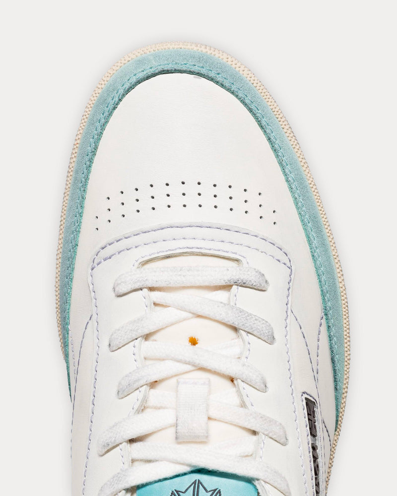 Reebok LTD Club C Vintage Leather White / Light Blue Low Top Sneakers - 4