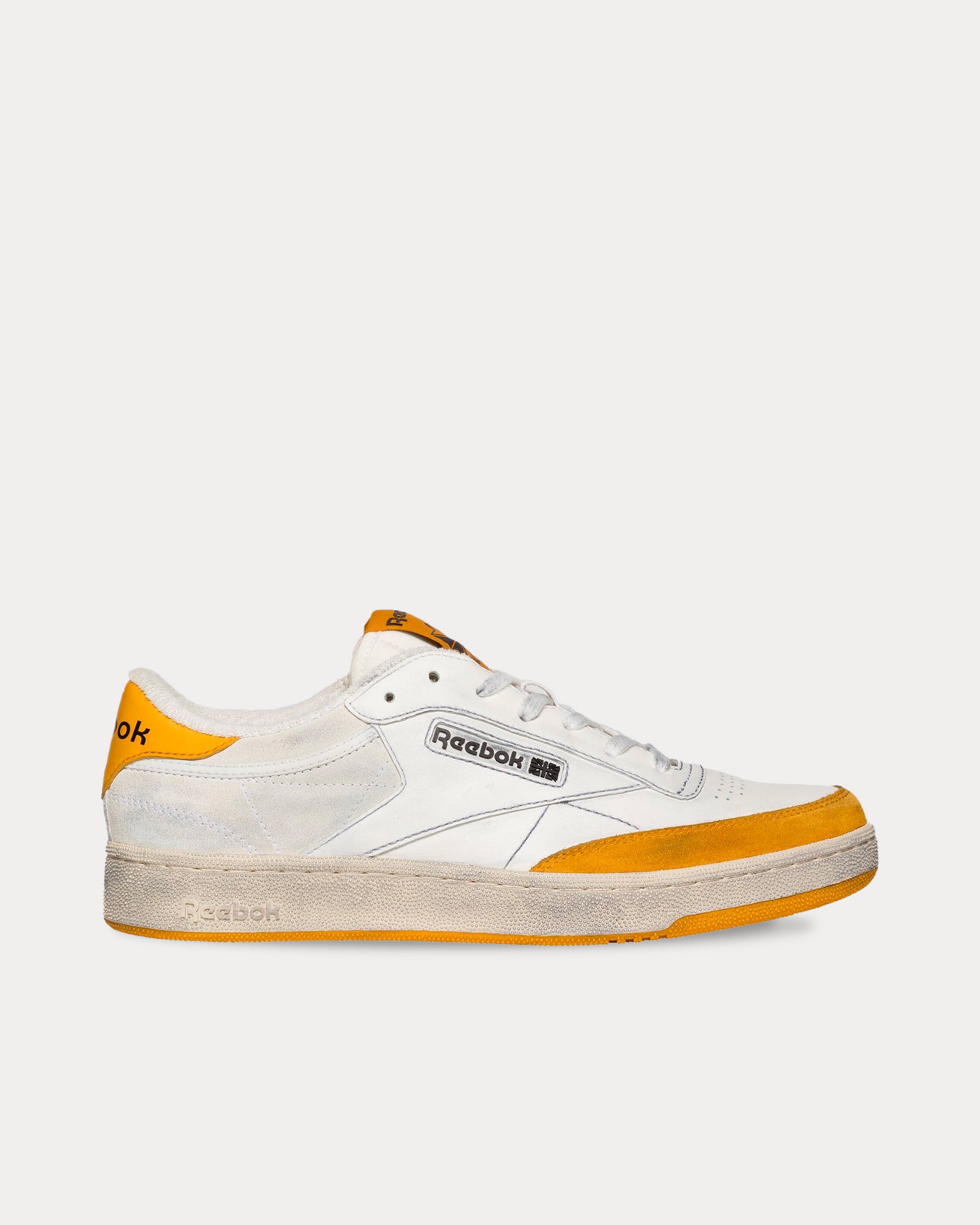 Reebok LTD Club C Vintage Leather White Mango Low Top Sneakers Sneak in Peace