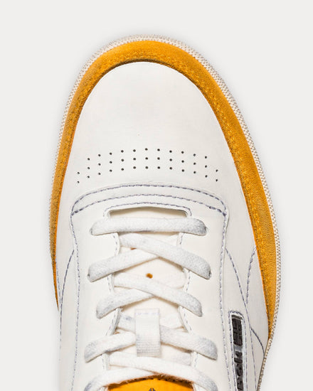 Reebok LTD Club C Vintage Leather White / Mango Low Top Sneakers - 4