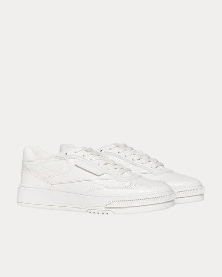 Destroyed White Reebok Reebok LTD Unisex Club C Cracked Leather Off-White Low Top Sneakers