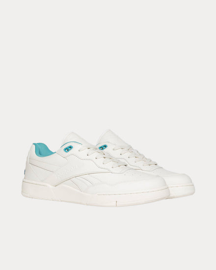Reebok LTD BB4000 II Faux-Leather White / Delphine Blue Low Top Sneakers - 2