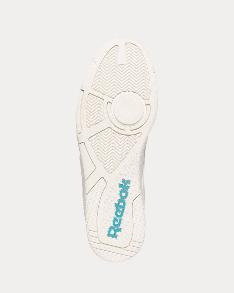 Reebok LTD BB4000 II Faux-Leather White / Delphine Blue Low Top Sneakers - 3