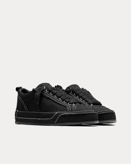 Represent Canvas Alpha Wrap Black Low Top Sneakers - 3