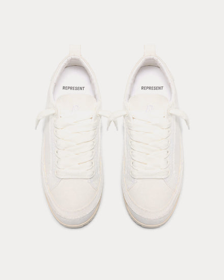 Represent Canvas Alpha Wrap Vintage White Low Top Sneakers - 2