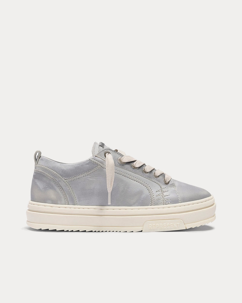 Represent HTN Low Distressed Light Grey Low Top Sneakers - 1
