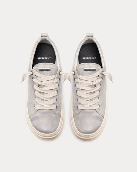 Represent HTN Low Distressed Light Grey Low Top Sneakers - 2