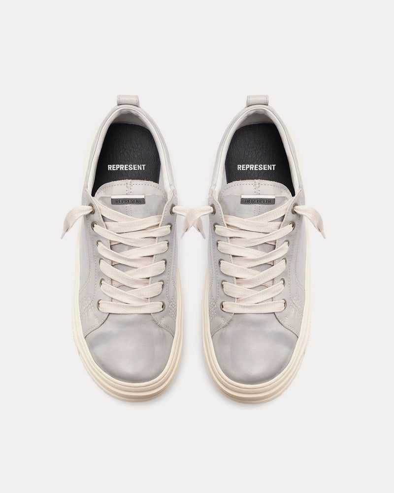 Represent HTN Low Distressed Light Grey Low Top Sneakers - 2