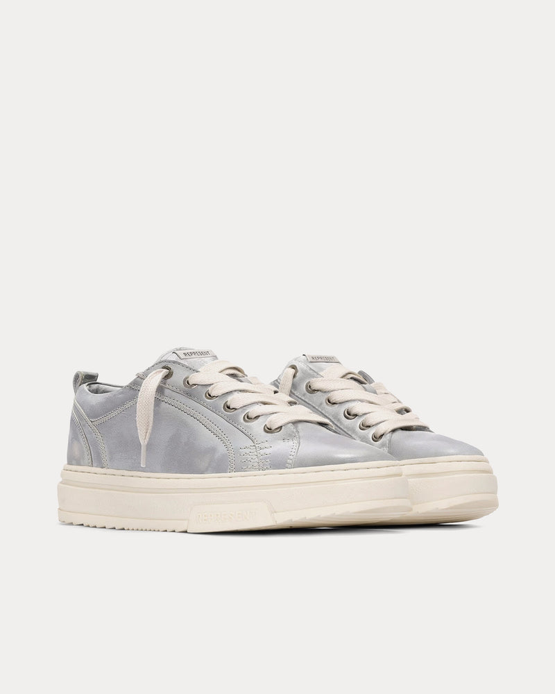 Represent HTN Low Distressed Light Grey Low Top Sneakers - 3