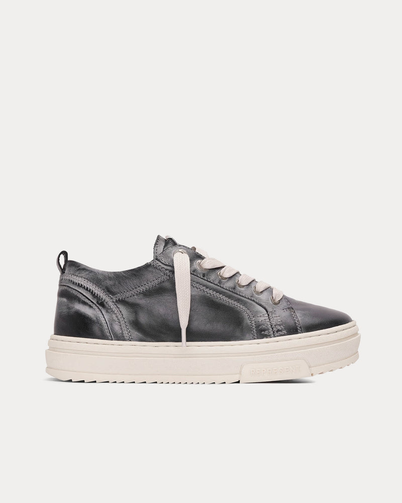 Represent HTN Low Distressed Off Black Low Top Sneakers - 1