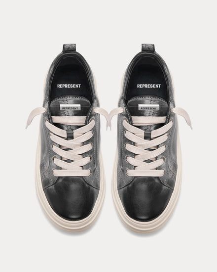Represent HTN Low Distressed Off Black Low Top Sneakers - 2