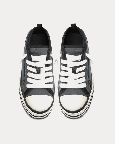 Represent HTN X Low Black Textured Low Top Sneakers - 2