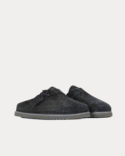 Represent Initial Fleck Hairy Suede Off Black Mules - 2