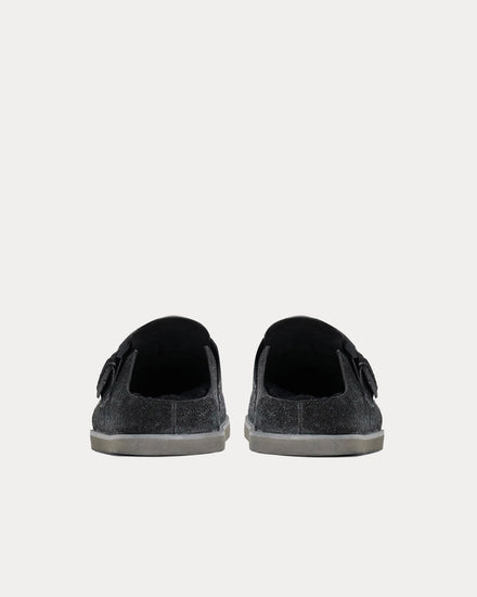 Represent Initial Fleck Hairy Suede Off Black Mules - 3