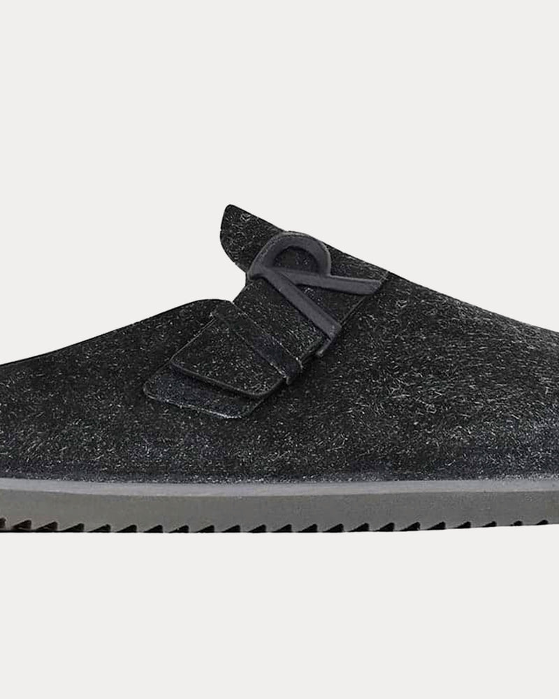 Represent Initial Fleck Hairy Suede Off Black Mules - 4