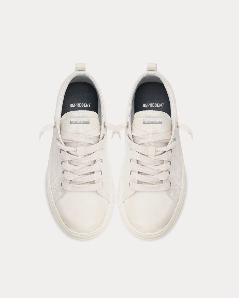 Represent HTN Low Distressed Vintage White Low Top Sneakers - 2