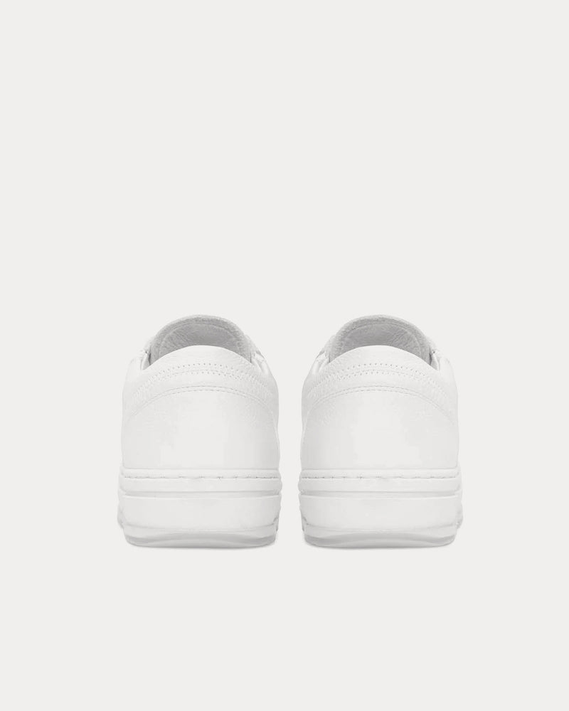 Represent HTN Low Tumbled Leather Flat White Low Top Sneakers - 3