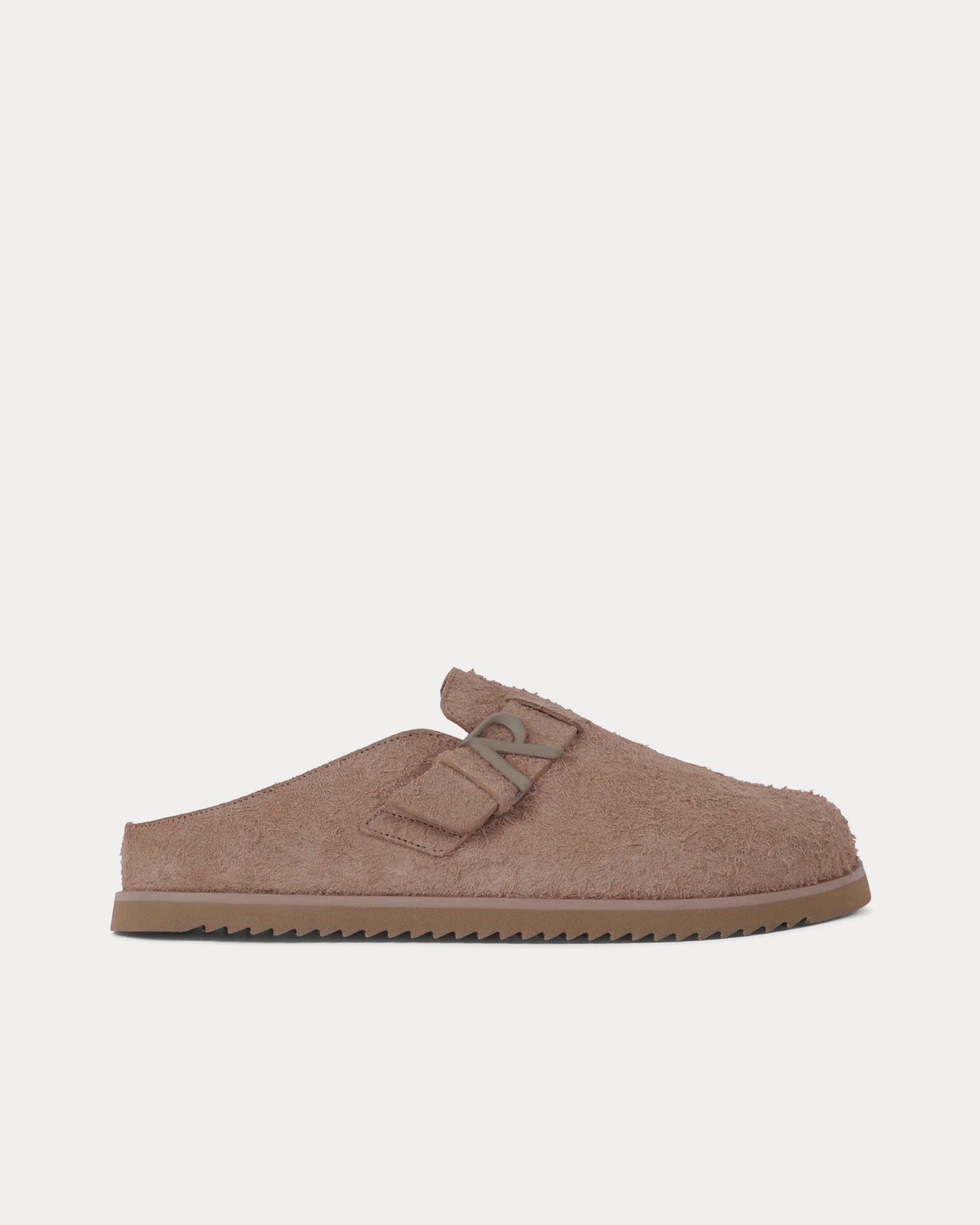 Represent - Initial Hairy Suede Brown Mules