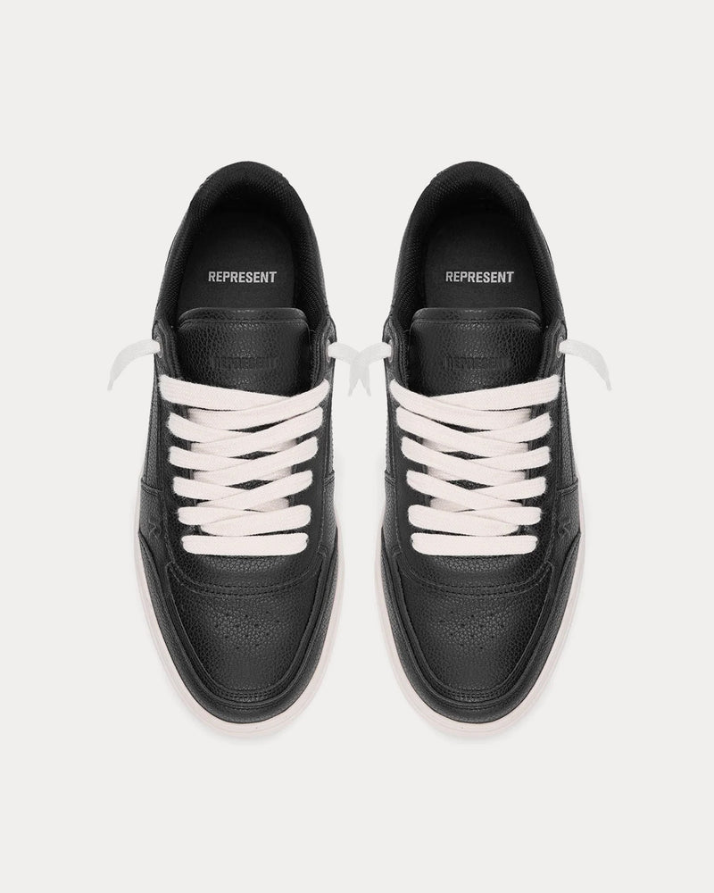 Represent Initial Leather Black Low Top Sneakers - 2