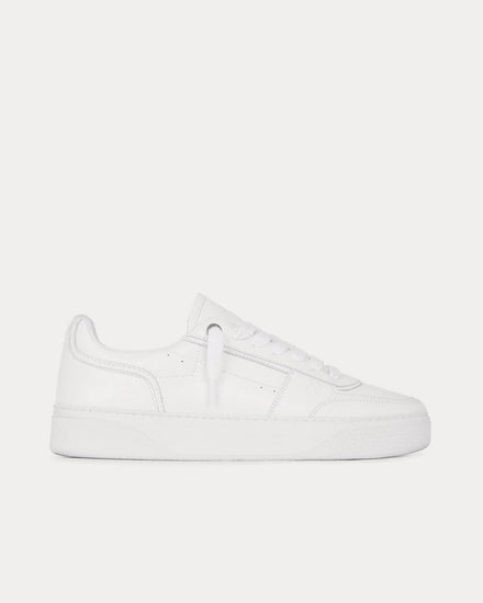 Represent Initial Leather Flat White Low Top Sneakers - 1