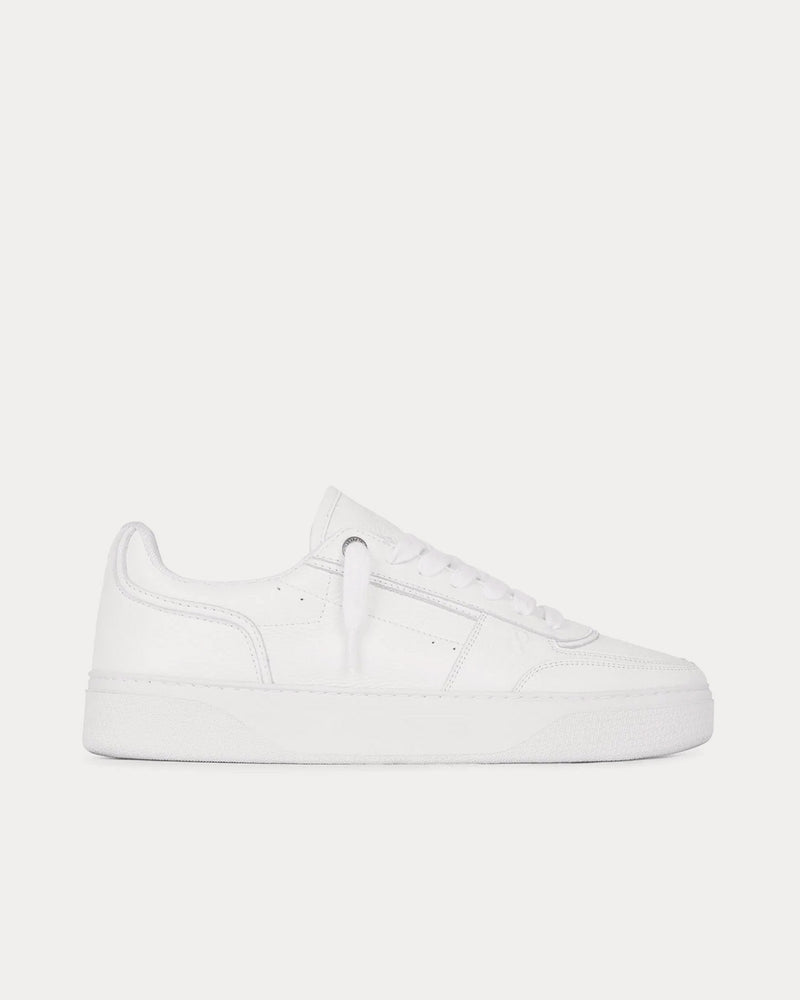 Represent Initial Leather Flat White Low Top Sneakers - 1
