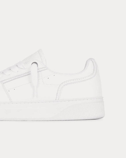 Represent Initial Leather Flat White Low Top Sneakers - 5